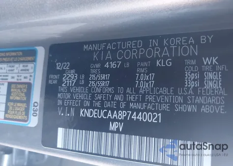 2023 Kia Seltos S из США, поврежденный, VIN KNDEUCAA8P7440021